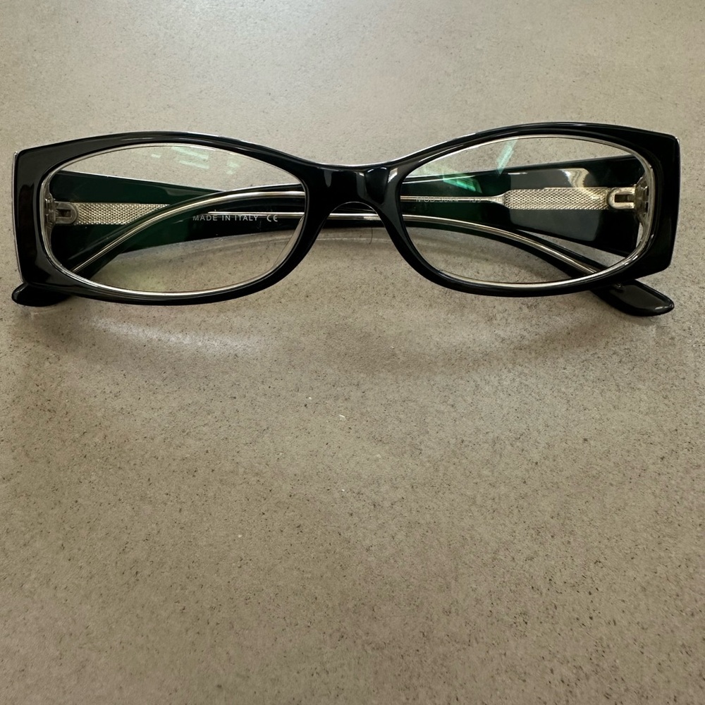 Versace Black Rectangular Eyeglasses - image 1